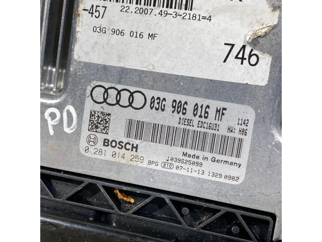 Блок управления двигателя 03g906016mf, 0281014259   Audi A6 S6 C6 4F