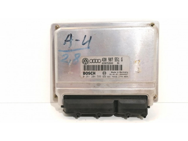 Блок управления двигателя 4D0907551G, 0261204599   Audi A4 S4 B5 8D