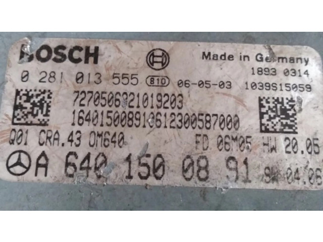 Řídící jednotka A6401500891, 0281013555   Mercedes-Benz A W169 2006