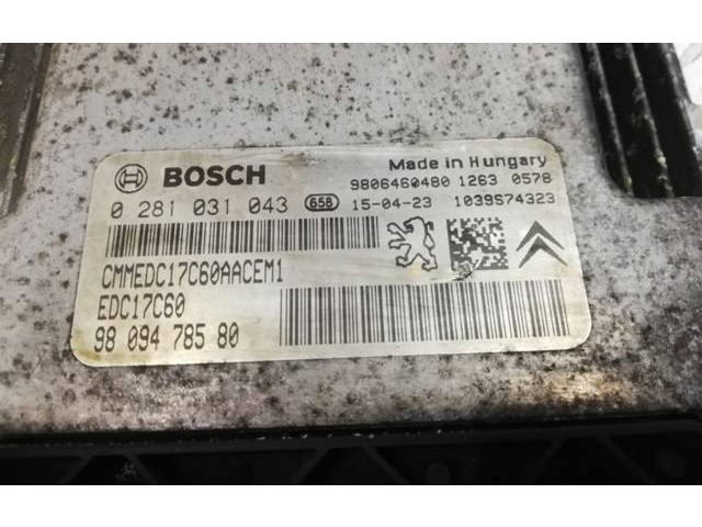 Řídící jednotka 0281031043, 9806460480   Peugeot 308 2015