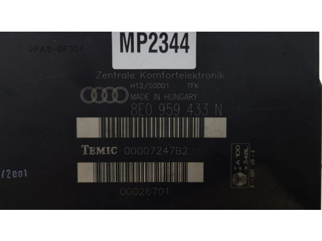 Блок комфорта 8E0959433N, 00007247B2   Audi A4 S4 B6 8E 8H   