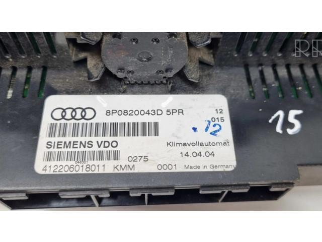 Блок управления климат-контролем 8P0820043D   Audi A3 S3 8P