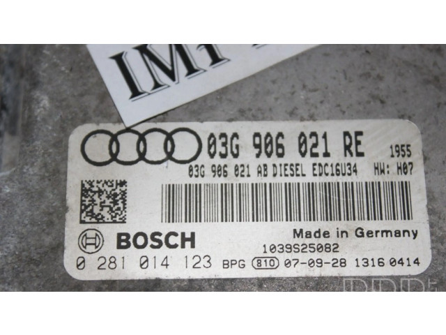 Блок управления двигателя 03G906021RE, 0281014123   Audi A3 S3 8P