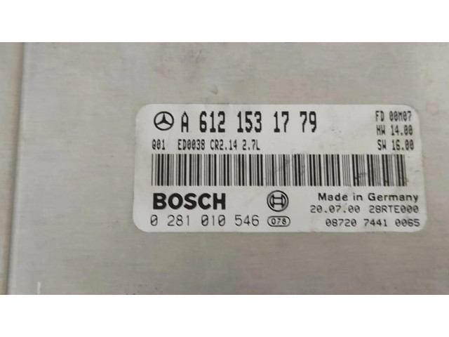 Блок управления двигателя A6121531779, CENTRALITAMOTORUCE   Mercedes-Benz ML W163