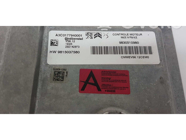 Блок управления двигателя 9830510980, A3C0177940001   Peugeot 208