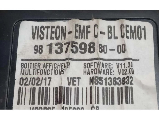 Дисплей    98120819ZD, 98120819ZD   Peugeot Expert