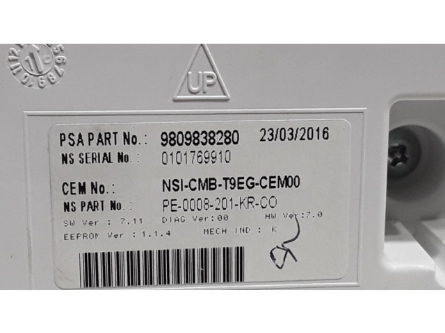 Přístrojová deska  Peugeot 308 2016 9809838280  