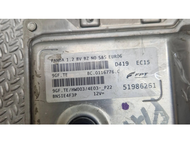 Блок управления двигателя BC0116776C, 51986261   Fiat Panda III