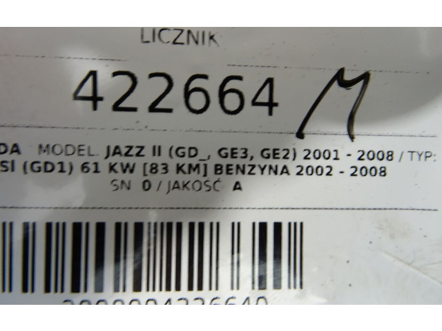 Přístrojová deska  Honda Jazz 2002 HR0294120  