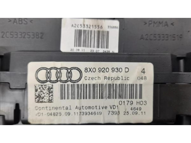 Панель приборов 8X0920930D   Audi A1       