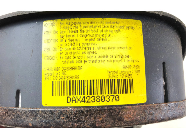 Подушка безопасности водителя 93319477, BAMPT11078   Vauxhall Meriva A