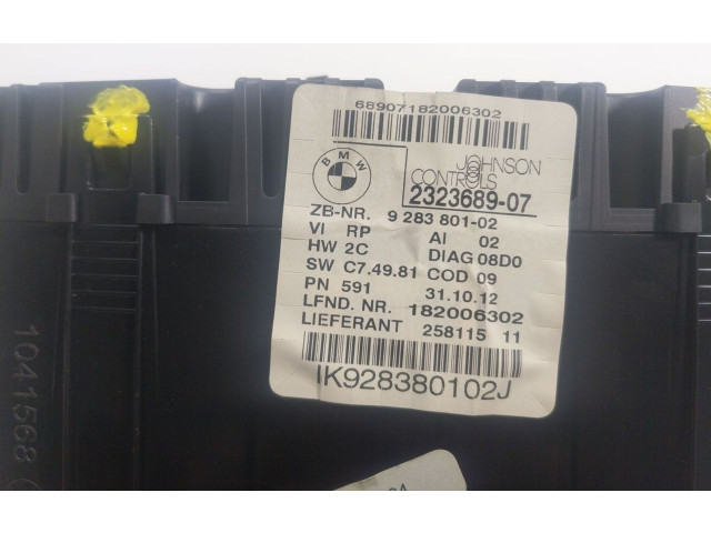 Přístrojová deska  BMW 1 E82 E88 2013 62109283801, 928380102  