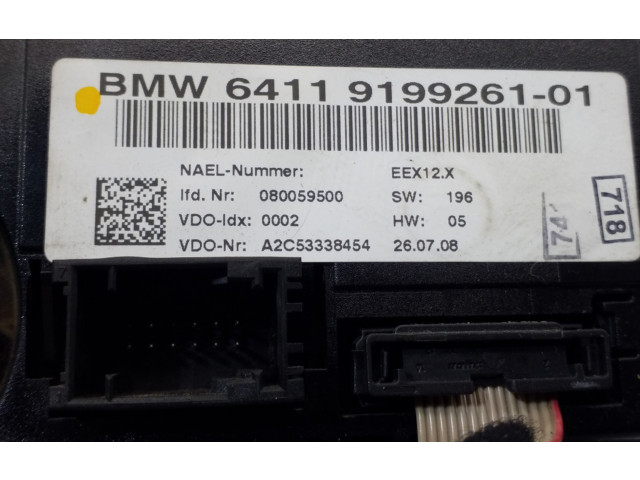 Блок управления климат-контролем 9199261, 6411919926101   BMW 3 E92 E93