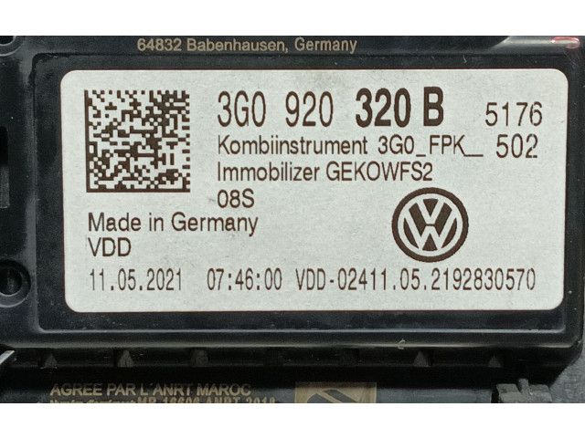 Přístrojová deska  Volkswagen Tiguan 2021 3G0920320B, A2C14535402X  