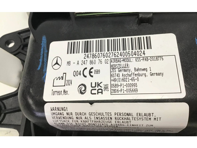 Подушка безопасности пассажира A2478607602   Mercedes-Benz GLB x247