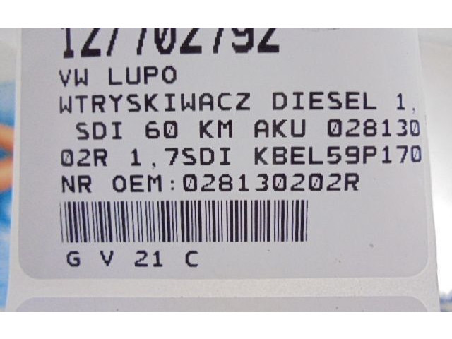 Vstřikovač 028130202R, 028130202R   Volkswagen Lupo     