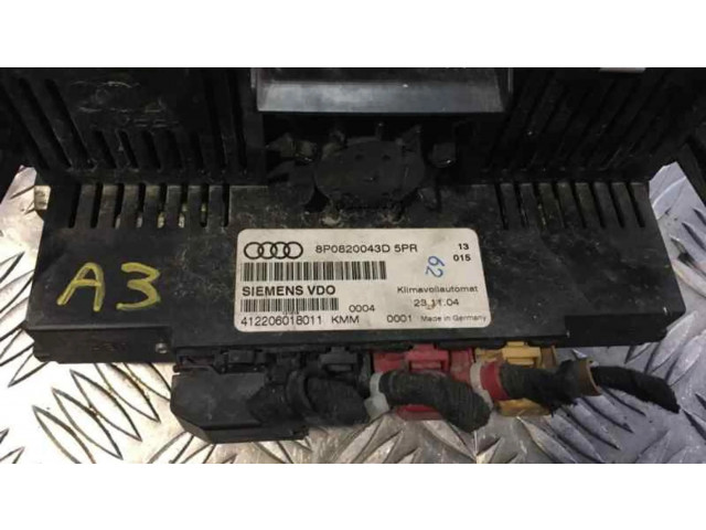 Блок управления климат-контролем 8P0820043D   Audi A3 S3 8L