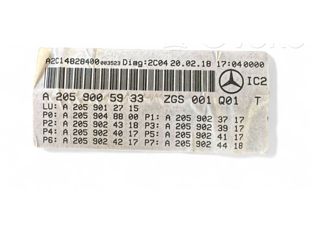 Přístrojová deska  Mercedes-Benz C W205 2018 A2059023717, 2059048800  