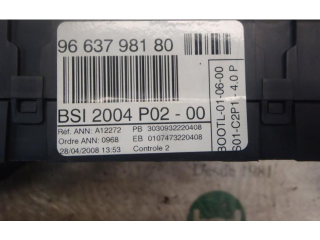 Pojistková skříňka Řídící jednotka BSM    Peugeot 308 2008
