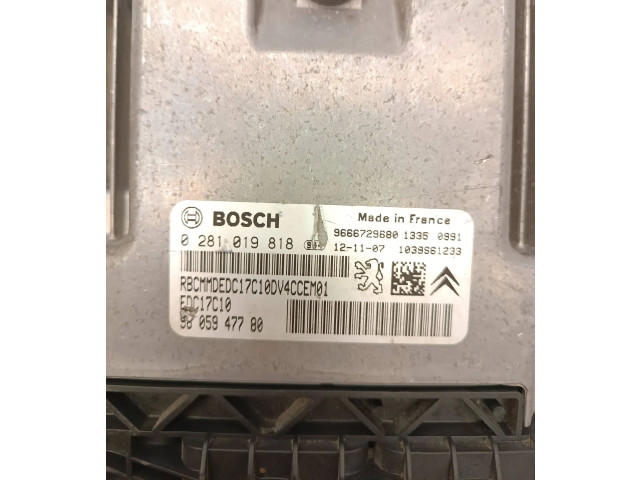 Řídící jednotka 0281019818, 9666729680   Peugeot 207 2012