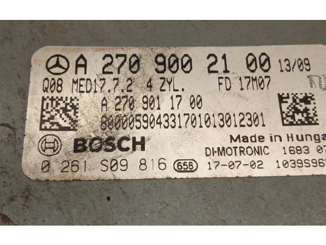 Řídící jednotka A2709002100, 0261S09816   Mercedes-Benz CLA C117 X117 W117 2017