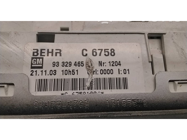 Блок управления климат-контролем 93329465, C6758   Opel Meriva A