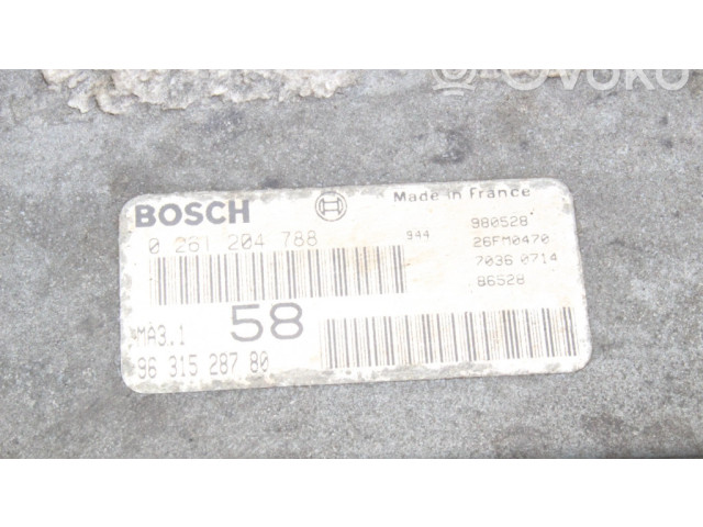 Блок управления двигателя 9631528780, 0261204788   Citroen Saxo