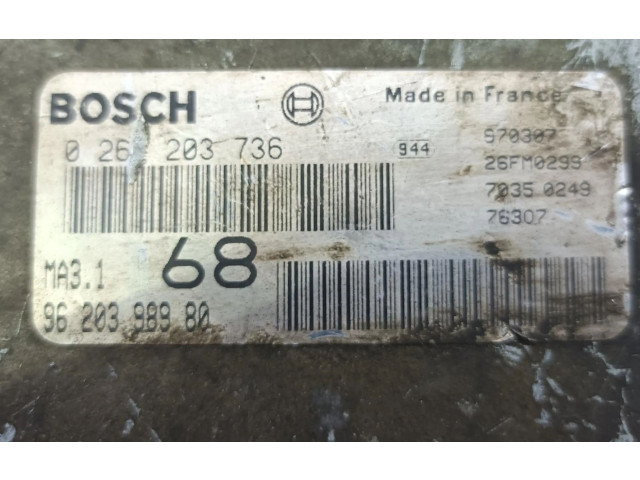 Řídící jednotka 9620398980   Peugeot 106 