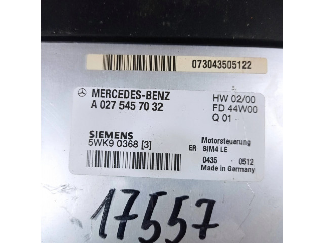 Блок управления двигателя A0275457032, 5WK90368   Mercedes-Benz SLK R171