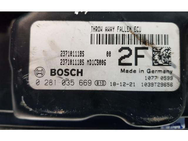 Řídící jednotka 237101118S, 0281035669   Dacia Lodgy 2019