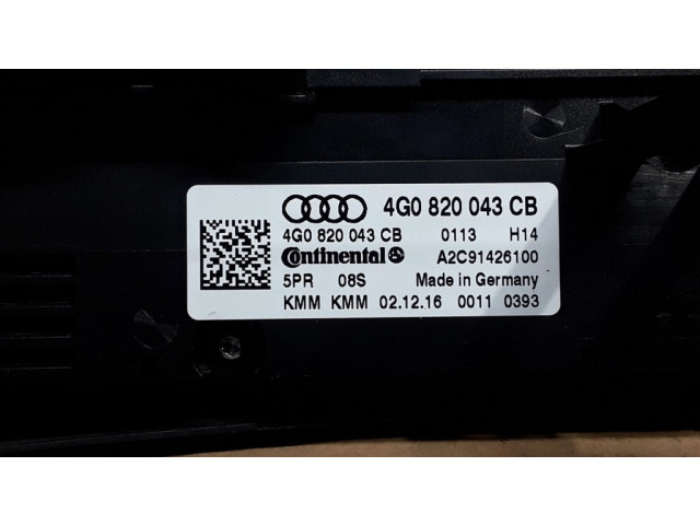 Блок управления климат-контролем 4G0820043CB   Audi A6 S6 C7 4G