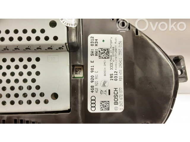 Přístrojová deska  Audi A6 S6 C7 4G 2012 4G8920981E  