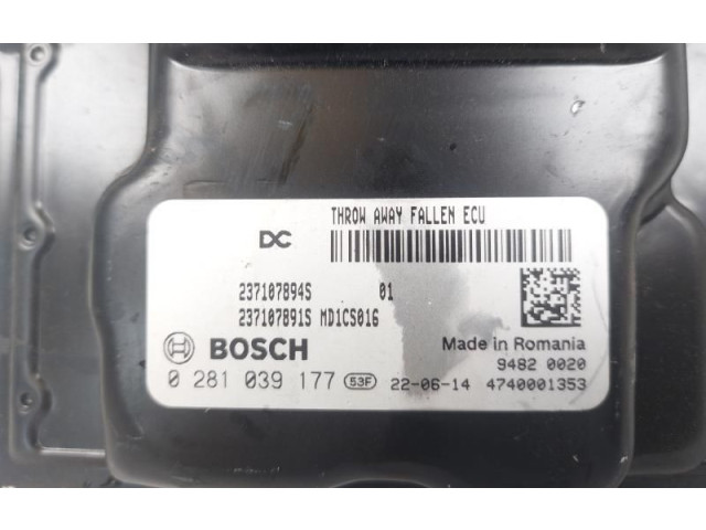 Блок управления двигателя 0281039177, 0281039177   Renault Express
