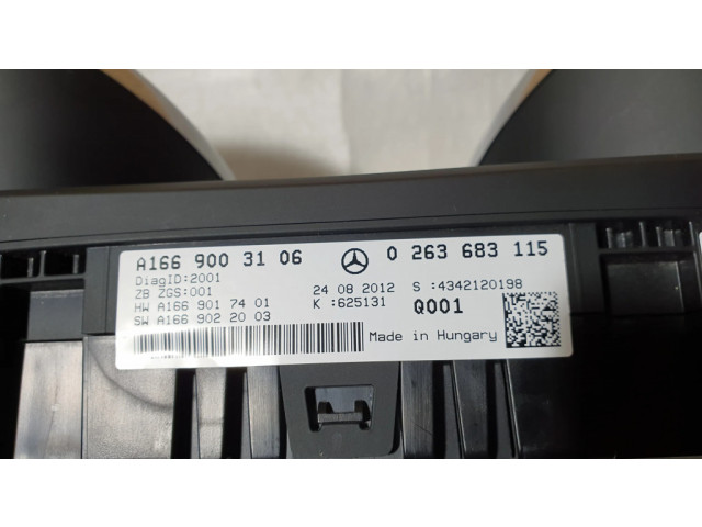 Přístrojová deska  Mercedes-Benz GL X166 2014 A1669003106, 0263683115  