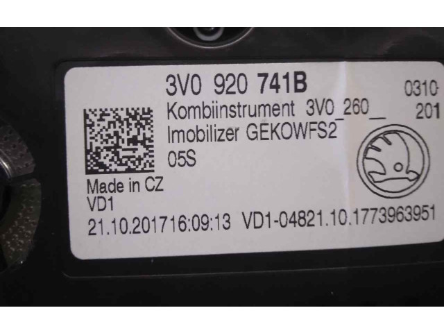 Přístrojová deska  Skoda Superb B8 (3V) 2018 3V0920741B, A2C53427456  