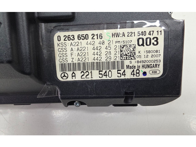 Přístrojová deska  Mercedes-Benz S W221 2008 A2215405448, 0263650216  