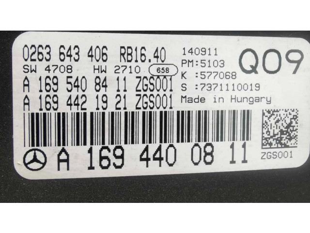 Přístrojová deska  Mercedes-Benz A W169 2005 A1694400811, 0263643406  