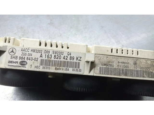 Блок управления климат-контролем A1638204289KZ   Mercedes-Benz ML W163