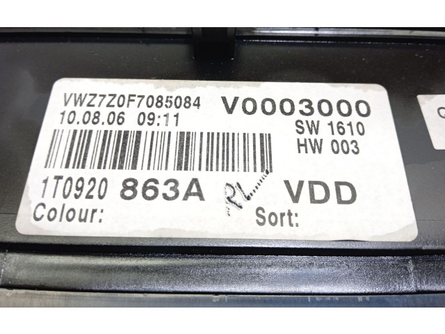 Přístrojová deska  Volkswagen Caddy 2006 1T0920863A, 1T0920863AZ02  