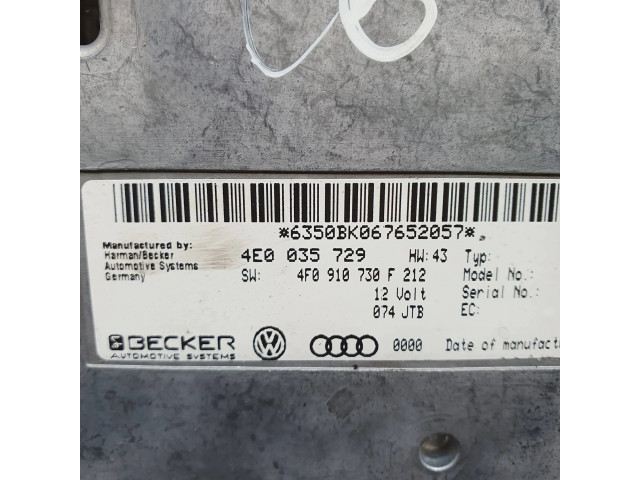 Блок управления 4F0910730F, 4E0035729   Audi A6 S6 C6 4F