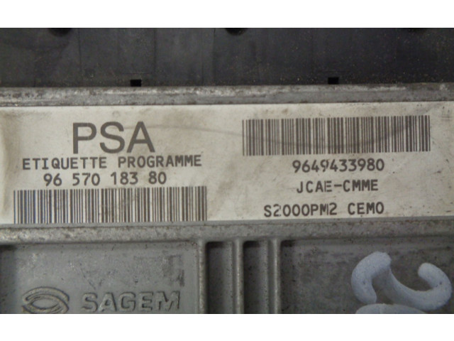 Řídící jednotka 9649433980, 9657018380   Peugeot 1007 2005