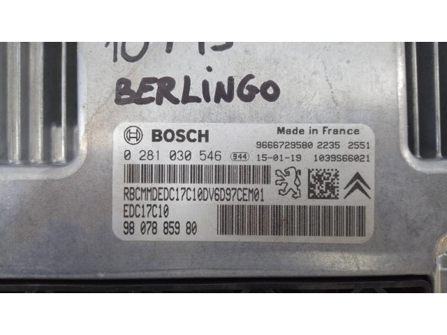 Блок управления двигателя 9807885980, 0281030546   Citroen Berlingo