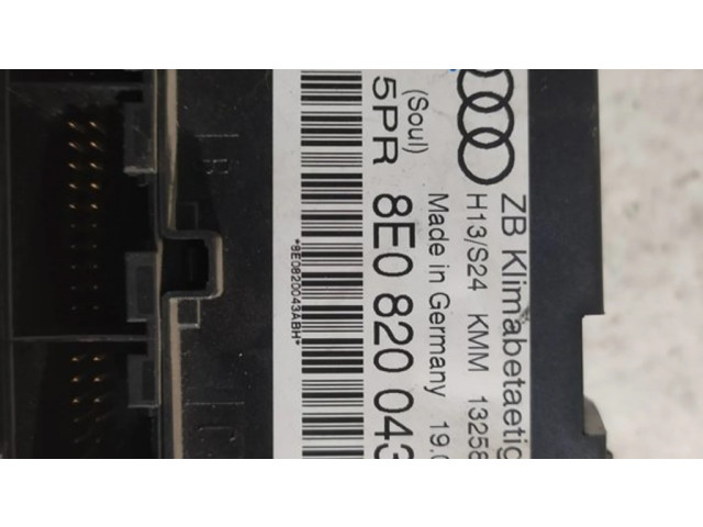 Блок управления климат-контролем 8E0820043AB, 1325883   Audi A4 S4 B6 8E 8H