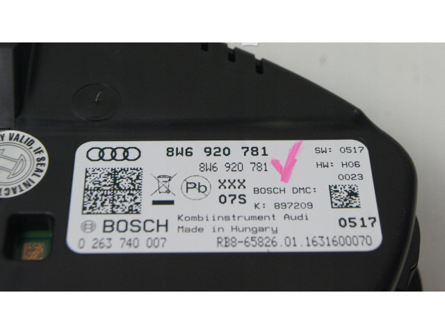 Přístrojová deska  Audi A5 2021 8W6920781  