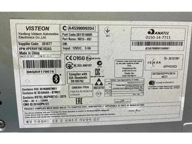 Радио/ проигрыватель CD/DVD / навигация 281151408R, 281151408R   Smart ForFour II W453    