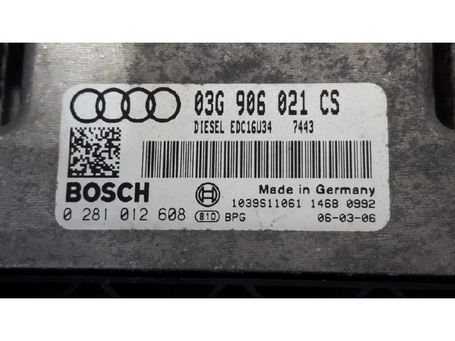 Блок управления двигателем Блок управления 03G906021CS, 0281012608   Audi A3 S3 8P