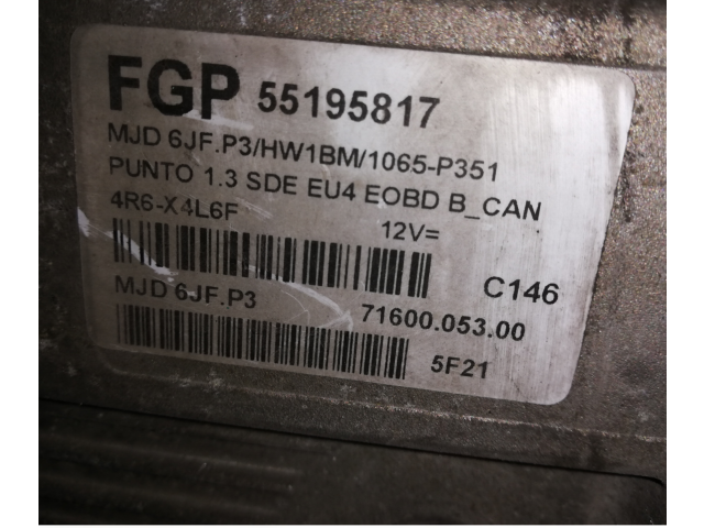 Řídící jednotka 55195817, 55195817   Fiat Punto (188) 2004