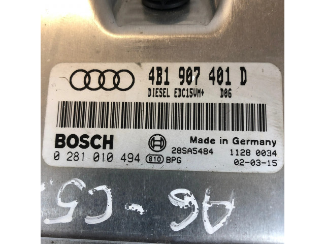 Блок управления двигателя 4B1907401D, 28SA5484   Audi A6 S6 C5 4B