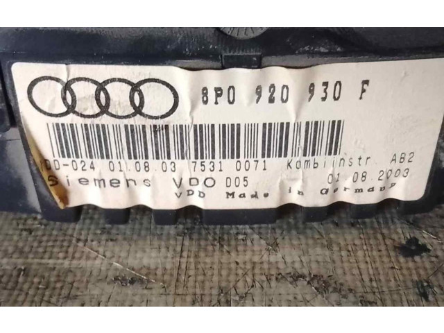 Přístrojová deska  Audi A3 S3 8P  8P0920930F  