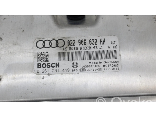 Комплект блоков управления 022906032HH, 0261201449   Audi TT TTS Mk2